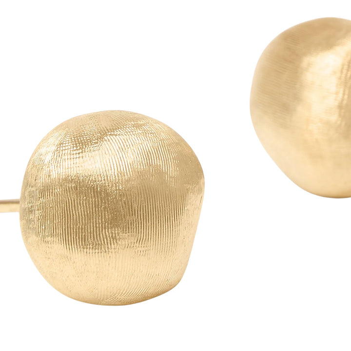 Africa Gold Round Stud Earrings 18K YG