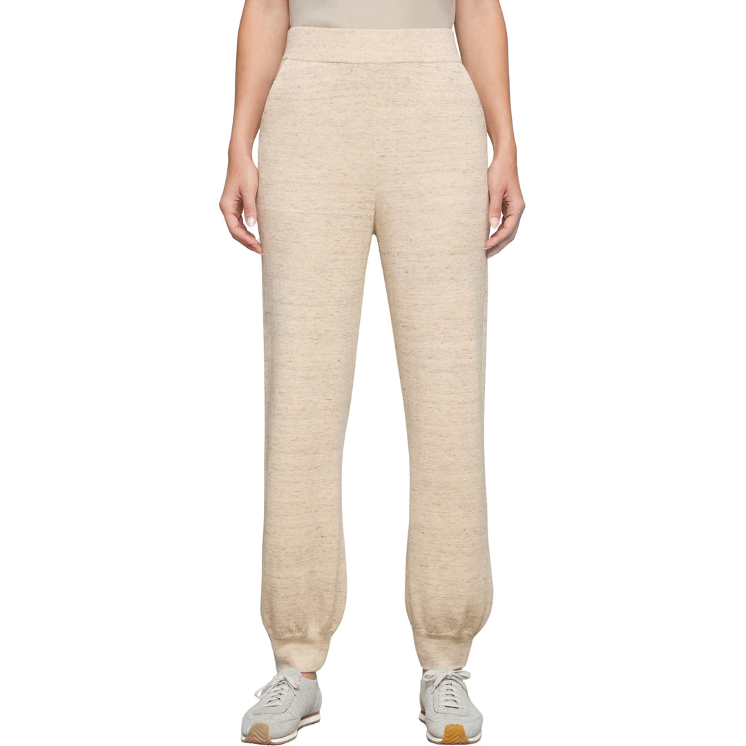 Linen-Cotton Jogger Pant in Marled Neutral