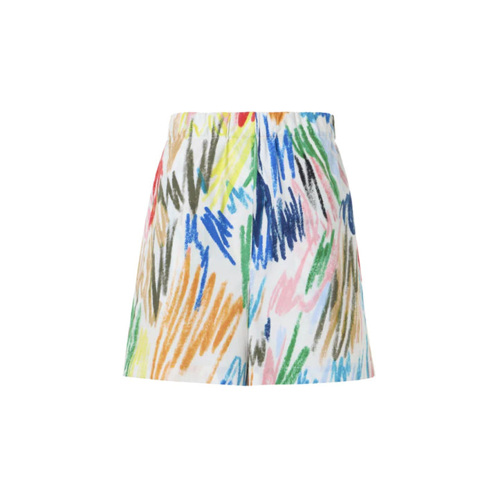 Felice Elastic Waist Scribble Print Cotton Shorts