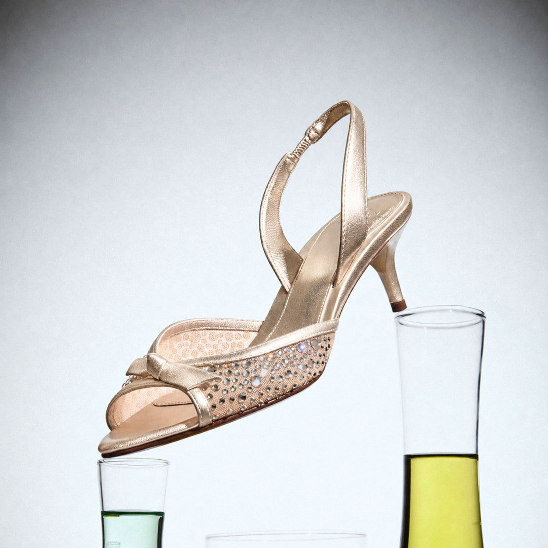 Slim Clarita Crystal 50 Sandal in Golden