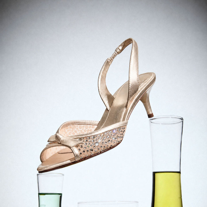 Slim Clarita Crystal 50 Sandal in Golden