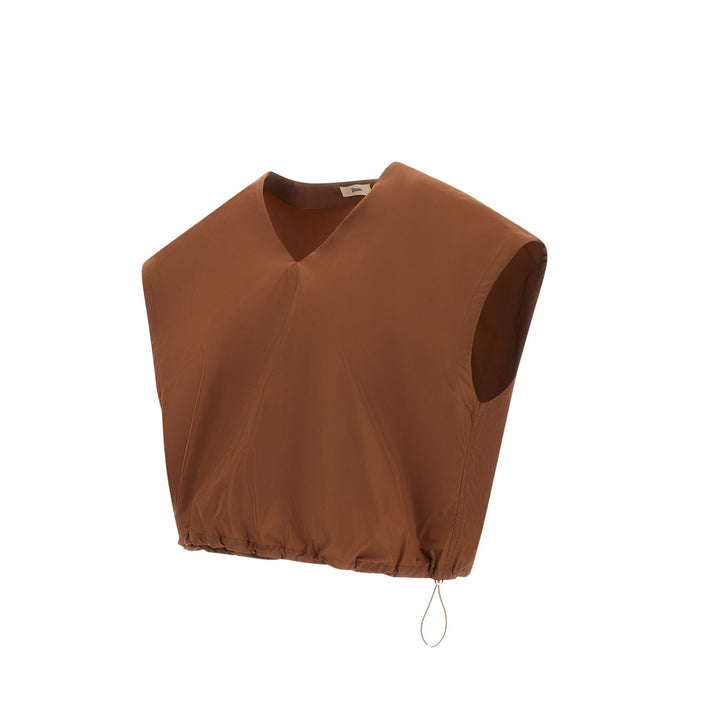 New Techno Taffeta Sleeveless V Neck Top