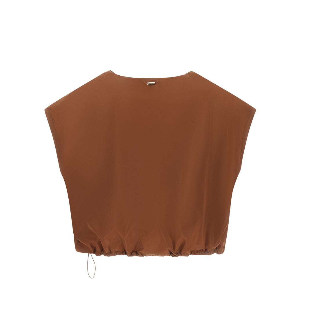 New Techno Taffeta Sleeveless V Neck Top
