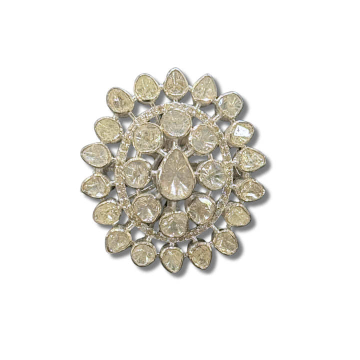 Large Multi Faceted Diamond Ring