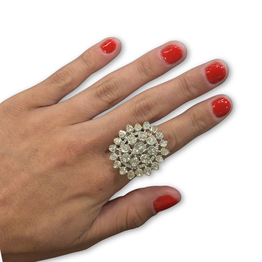 Large Multi Faceted Diamond Ring