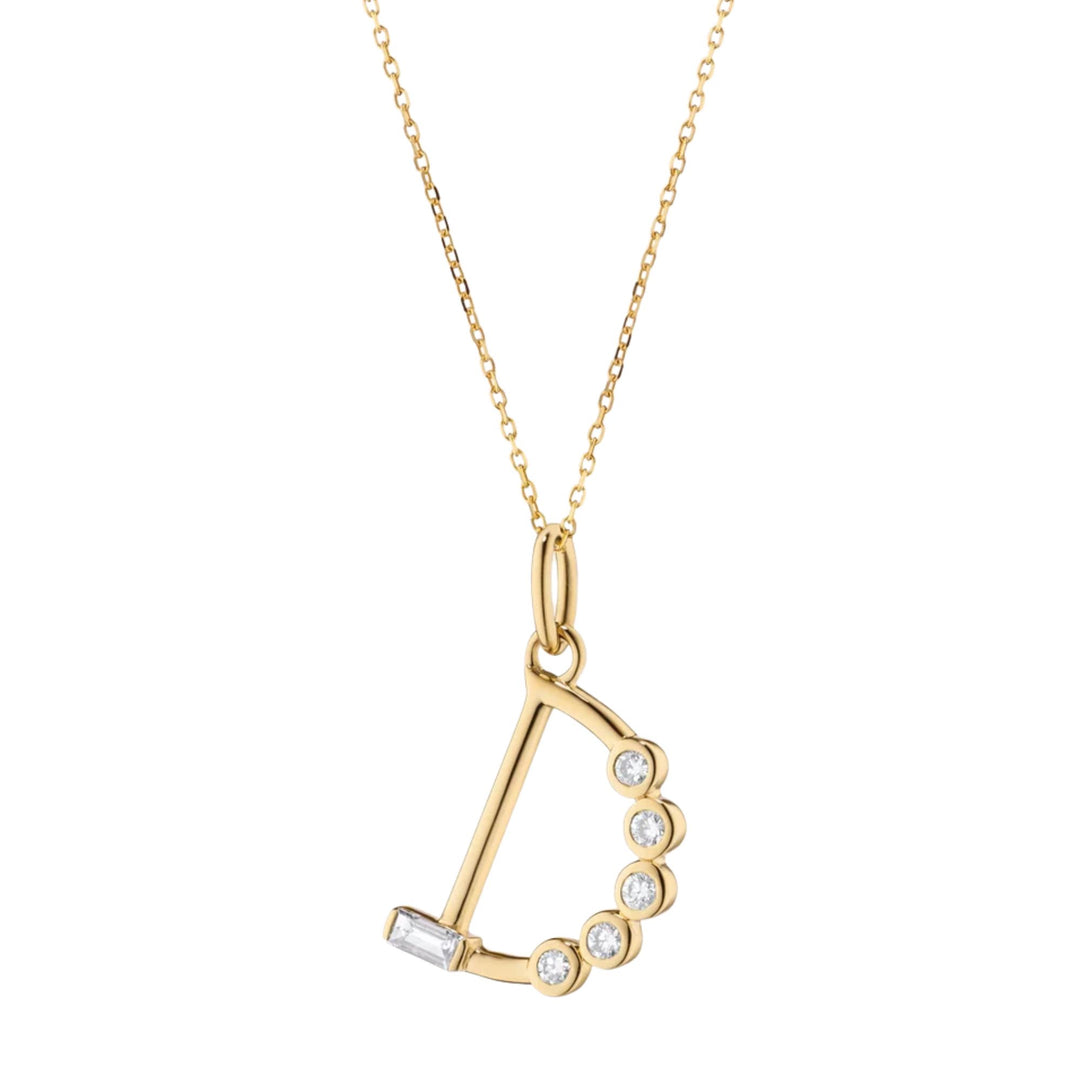 "D" Initial Charm on 17" Chain Necklace