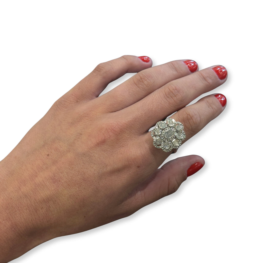 Small Multi Faceted Diamond Ring