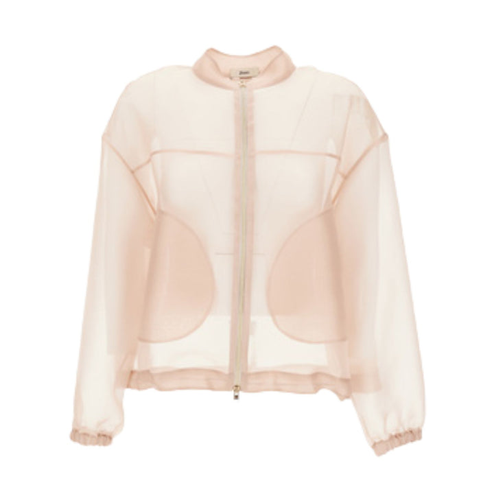 Silk Organza Bomber W Ruche Detail