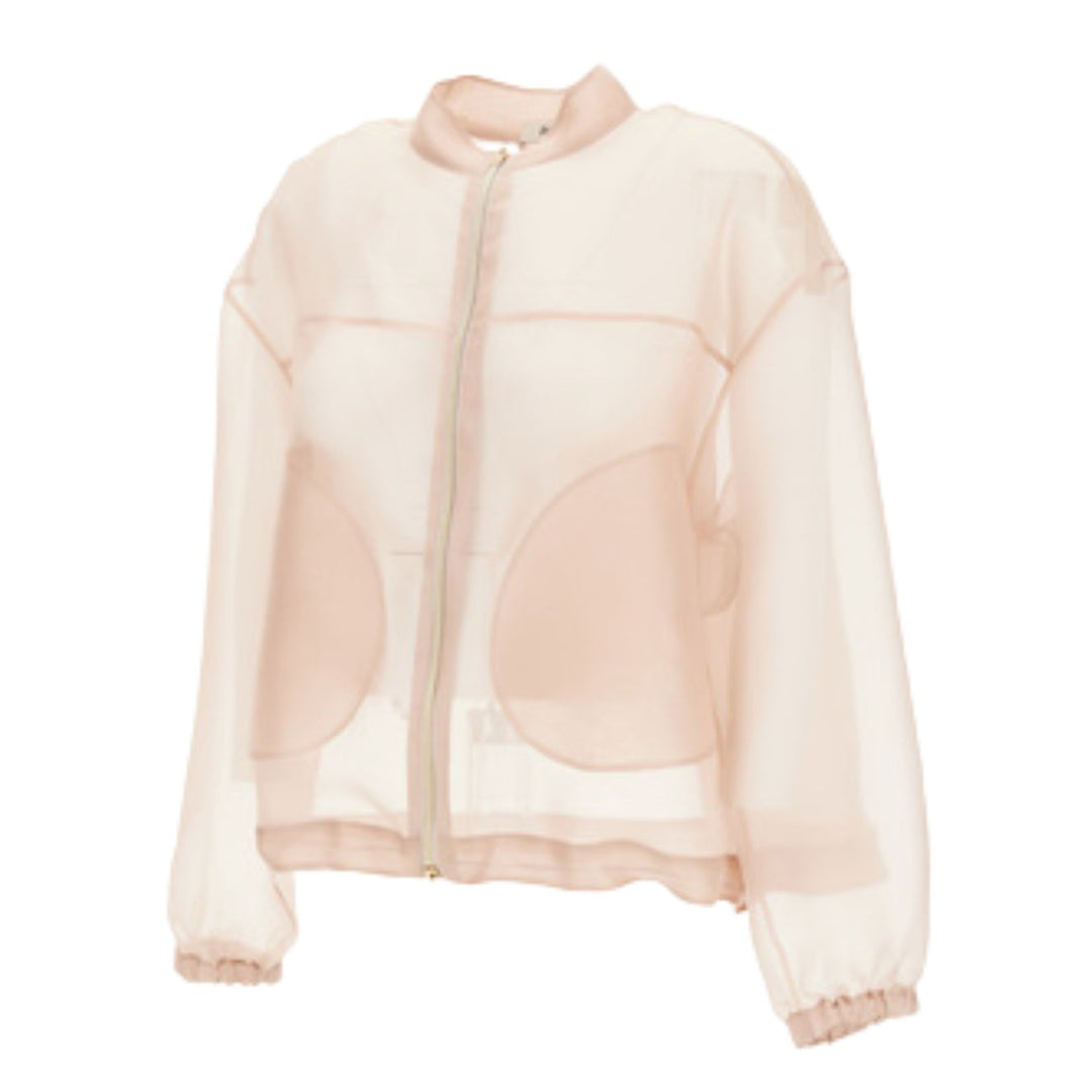 Silk Organza Bomber W Ruche Detail