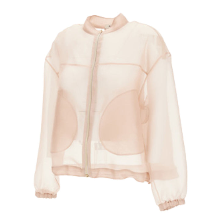 Silk Organza Bomber W Ruche Detail