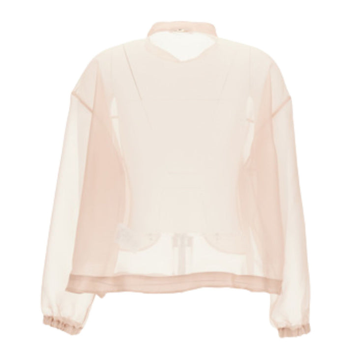 Silk Organza Bomber W Ruche Detail