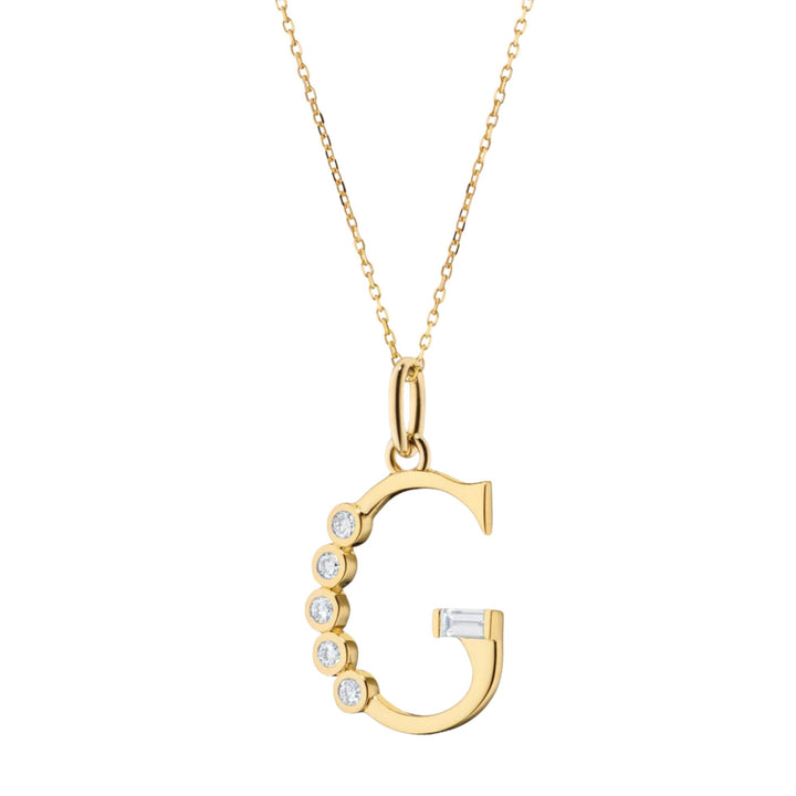 "G" Initial Charm on 17" Chain Necklace