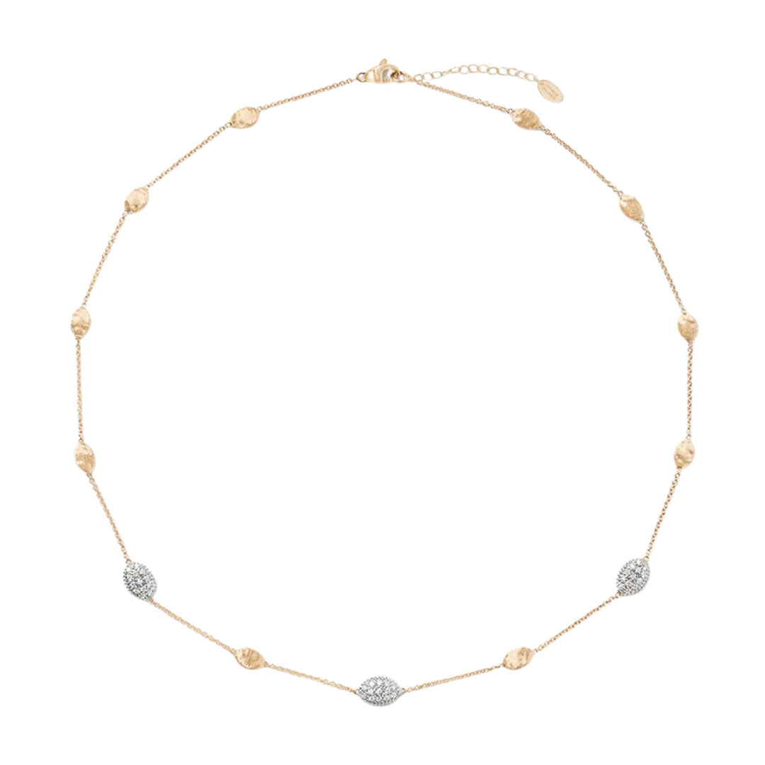 Siviglia Gold Diamond Bean Necklace 18K YG