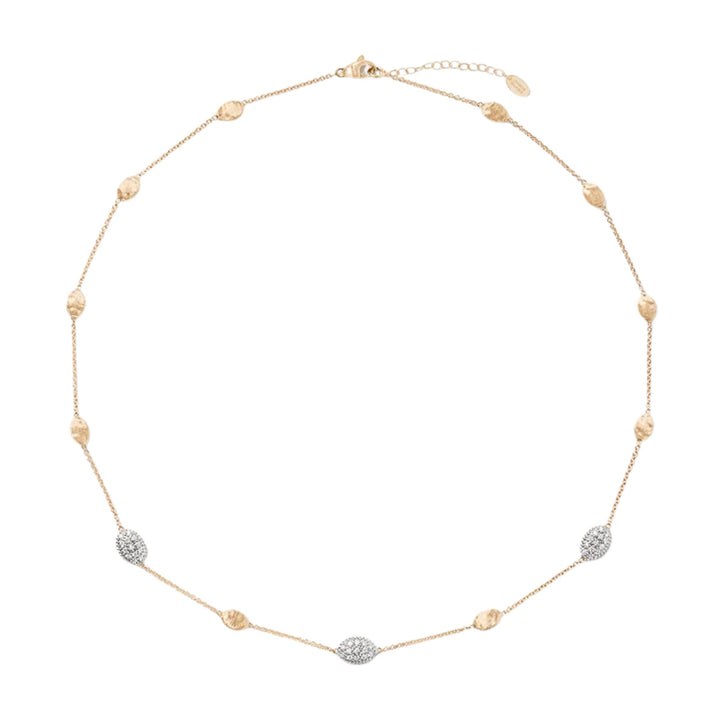 Siviglia Gold Diamond Bean Necklace 18K YG