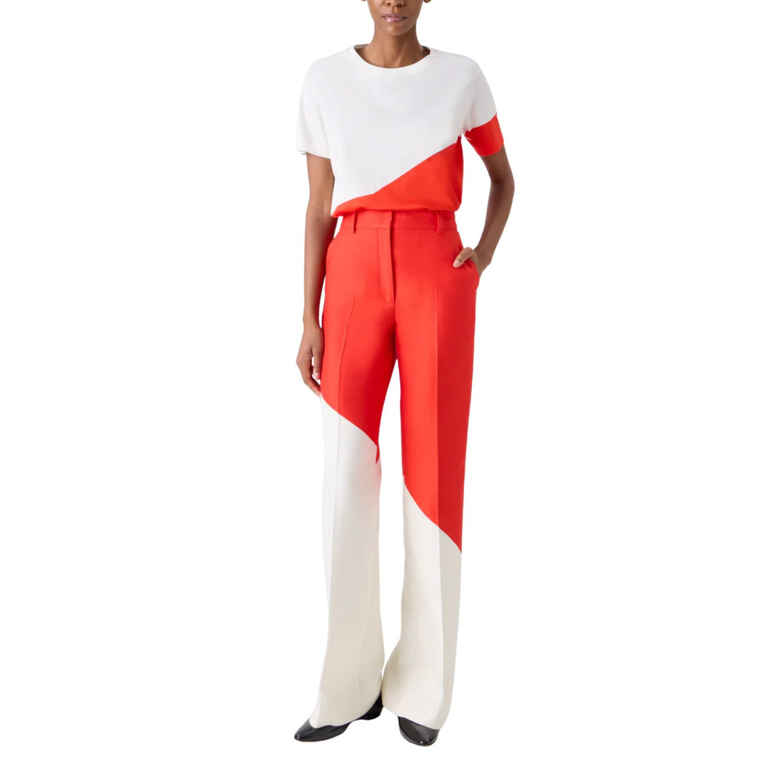 Florine Straight Wide Pants with Polygon Print