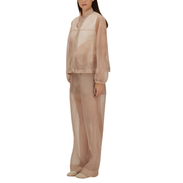 Silk Organza Bomber W Ruche Detail