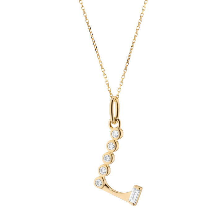"L" Initial Charm on 17" Chain Necklace
