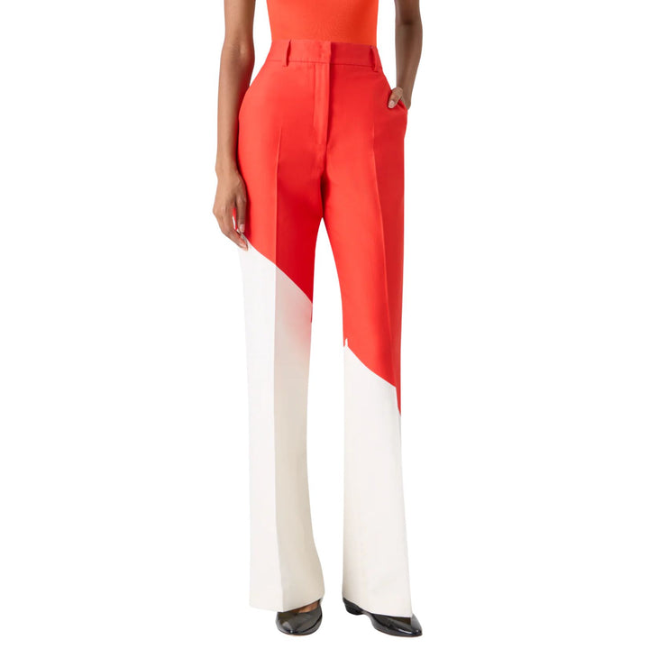 Florine Straight Wide Pants with Polygon Print