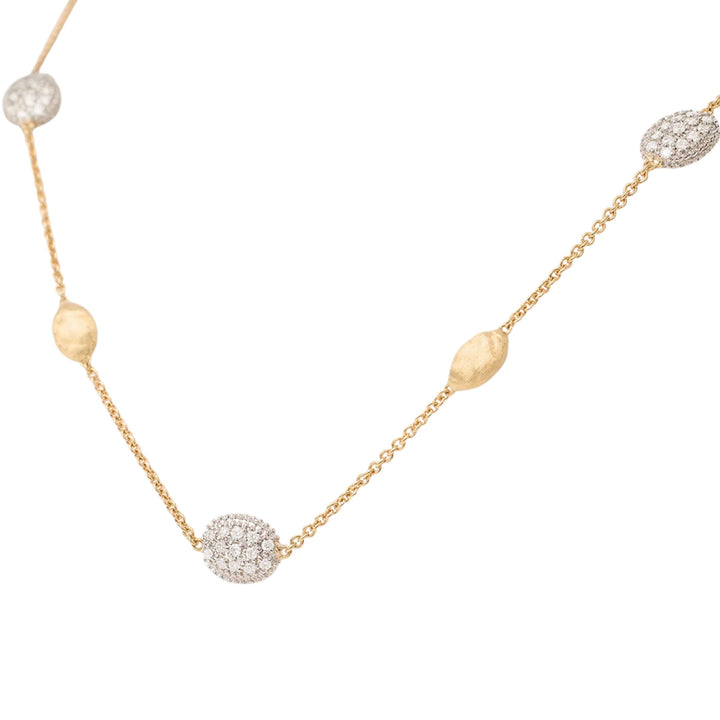 Siviglia Gold Diamond Bean Necklace 18K YG