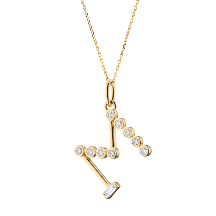"M" Initial Charm on 17" Chain Necklace