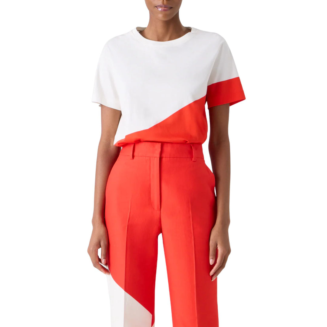 Relaxed Cotton T-Shirt with Polygon Print