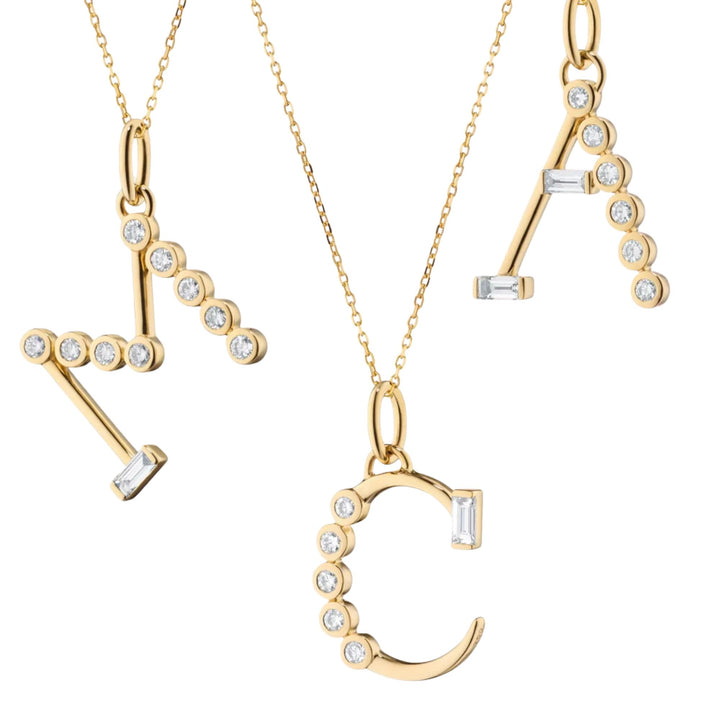 "N" Initial Charm on 17" Chain Necklace