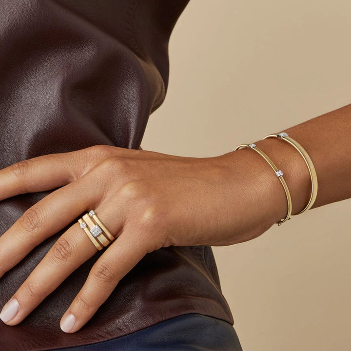 Masai Coil Bangle with Diamonds 18K YG
