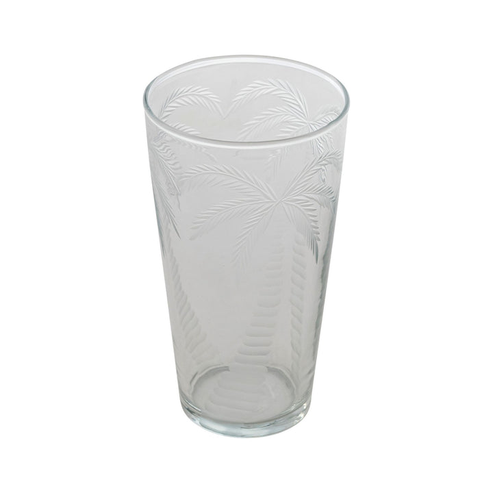 12oz Etched Drinking Glass w/Palm Trees