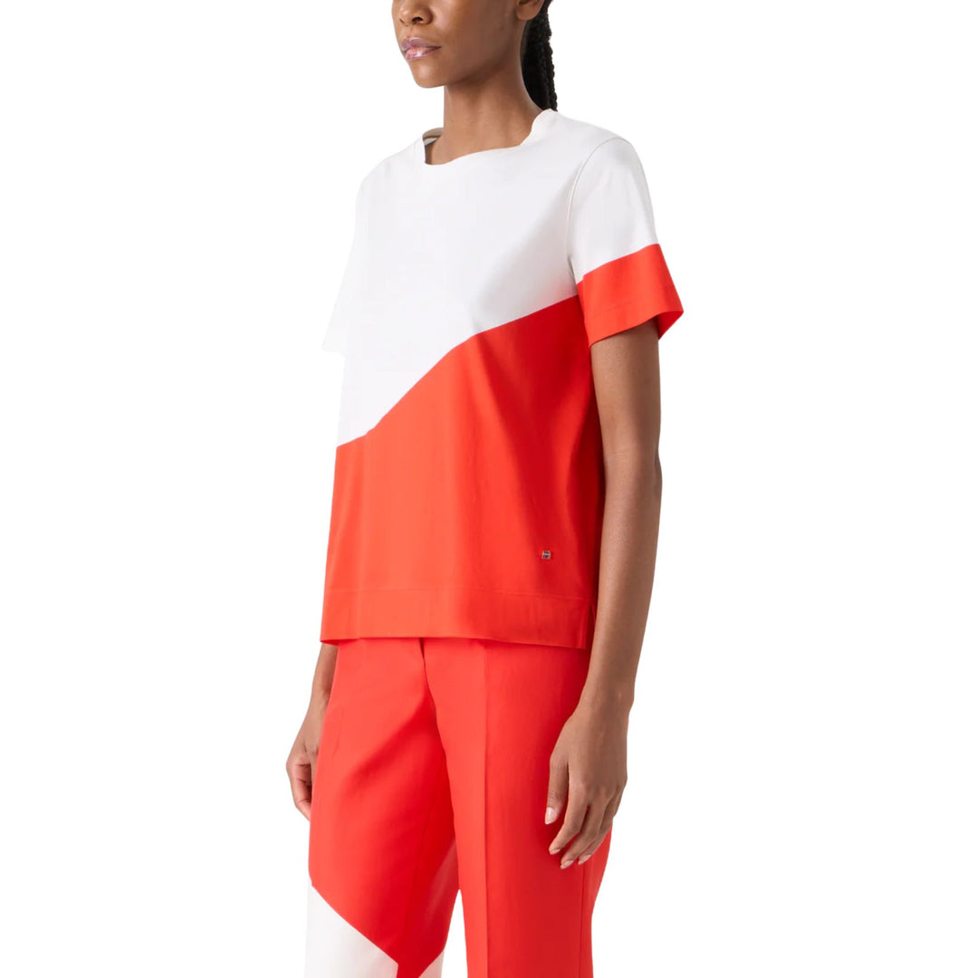 Relaxed Cotton T-Shirt with Polygon Print