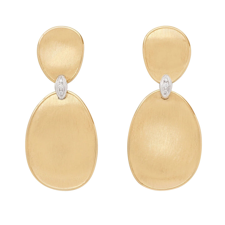 Lunaria Gold Petal Earrings with Diamonds 18K YG