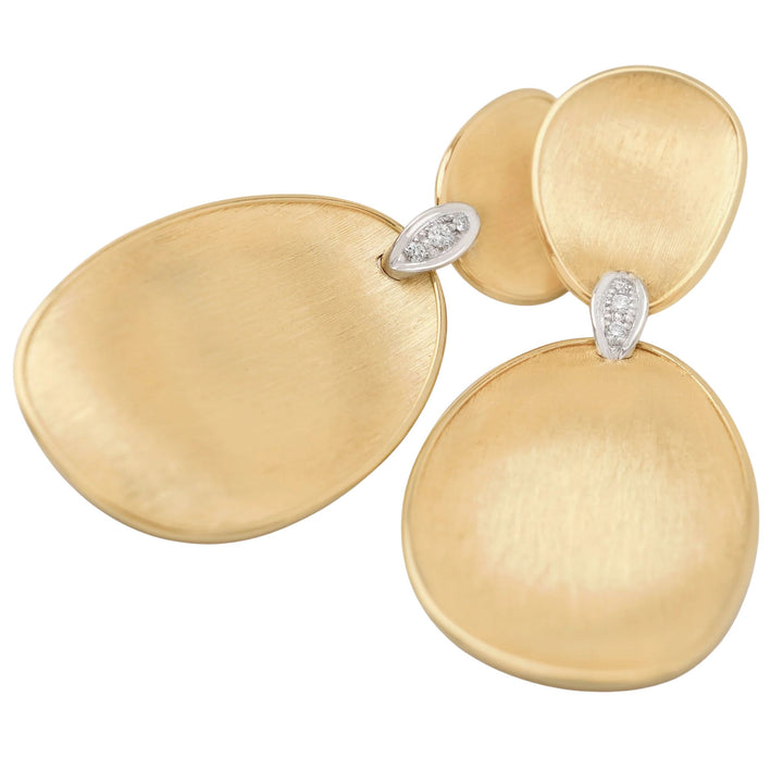 Lunaria Gold Petal Earrings with Diamonds 18K YG