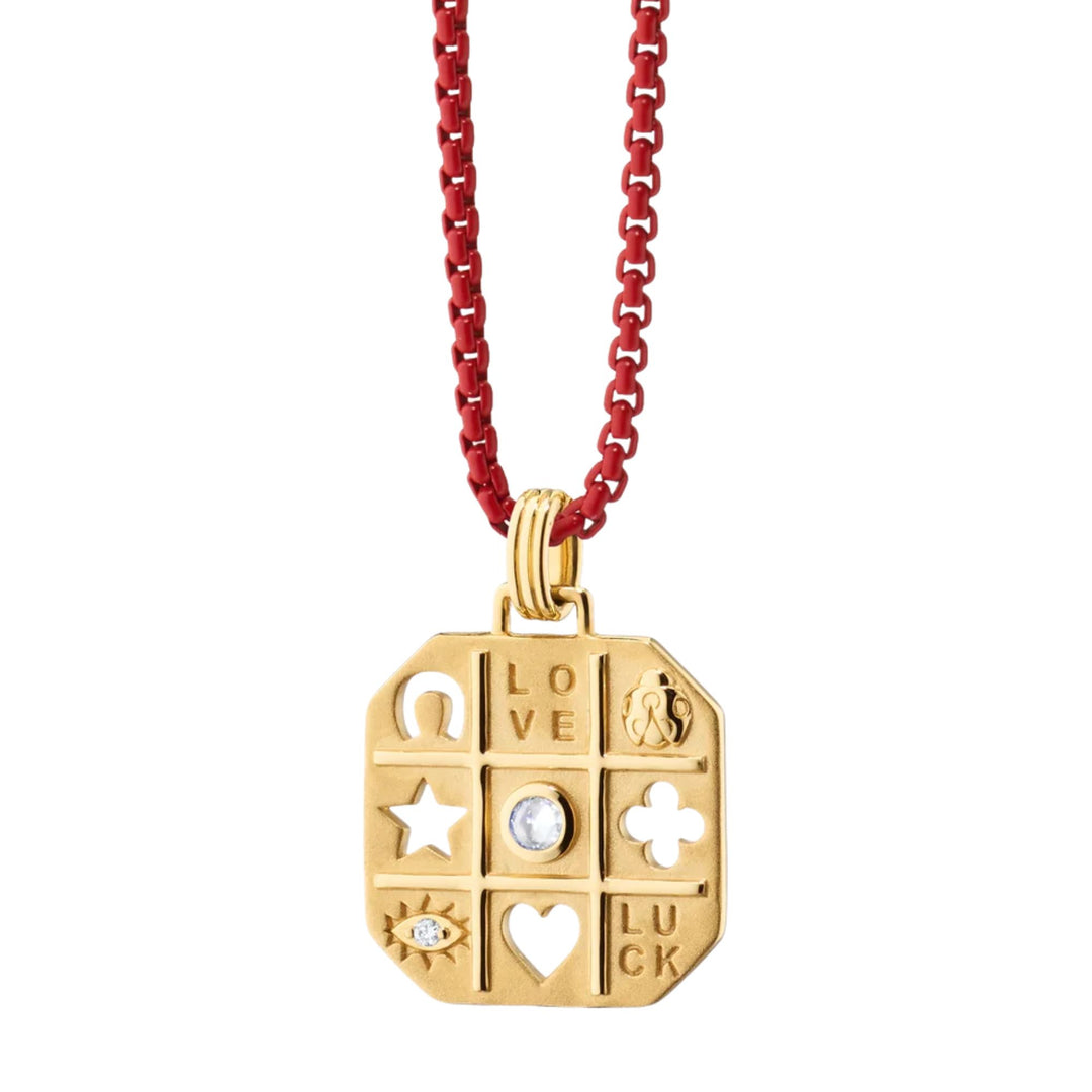 Tokens of Luck Charm on 20" Red Skylar Chain