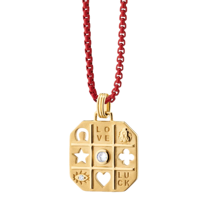 Tokens of Luck Charm on 20" Red Skylar Chain