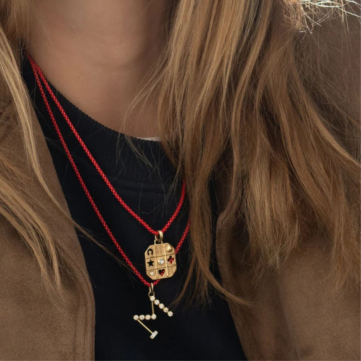 Tokens of Luck Charm on 20" Red Skylar Chain