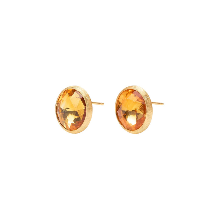 Jaipur Color Citrine Stud Earrings 18K YG
