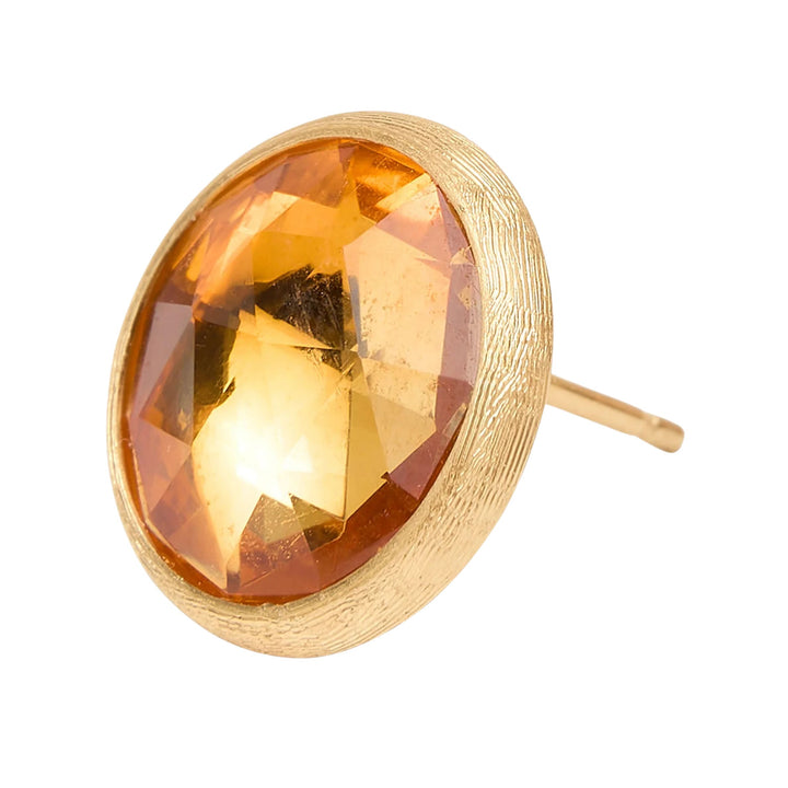 Jaipur Color Citrine Stud Earrings 18K YG