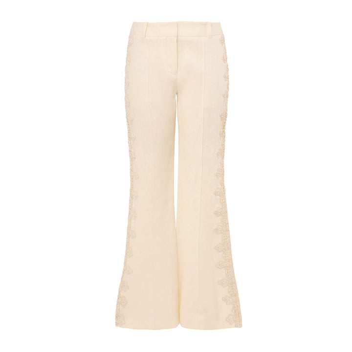 Illuminate Trimmed Flare Pant - Cream