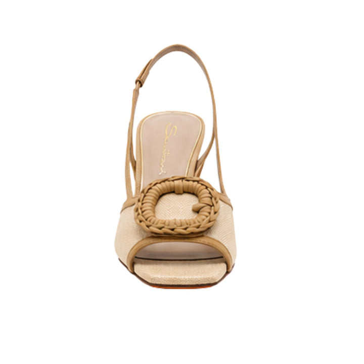 Sole Slingback in Beige Raffia