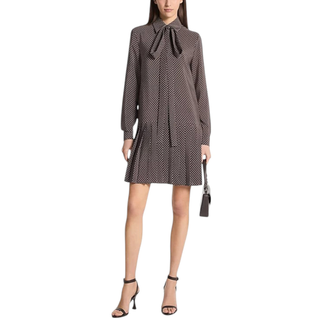 Pleated Drop Waist Bow Dress