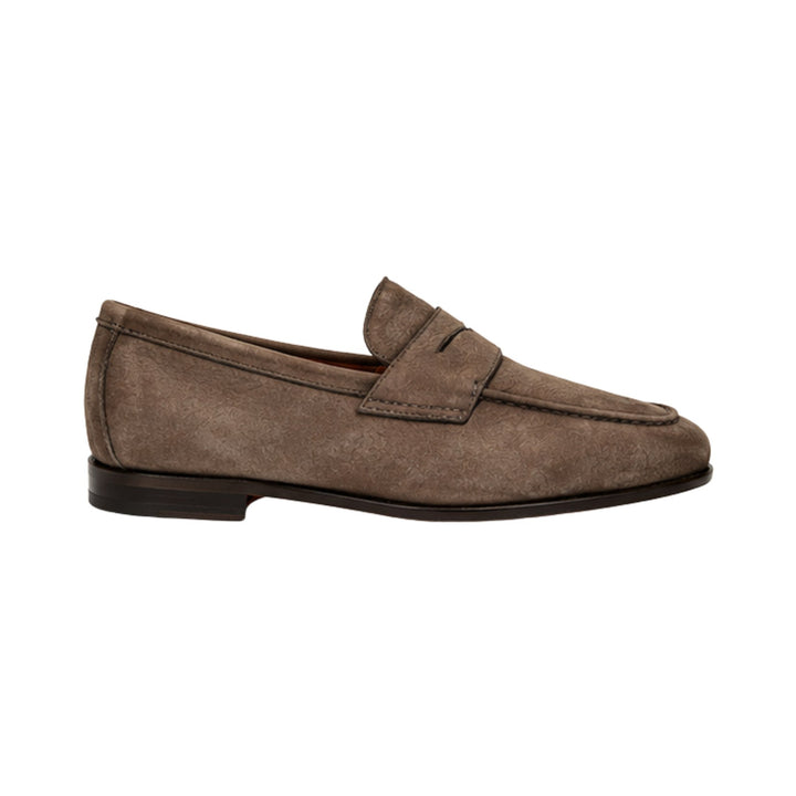 Rough Out Penny Moccasin Loafer in Brown