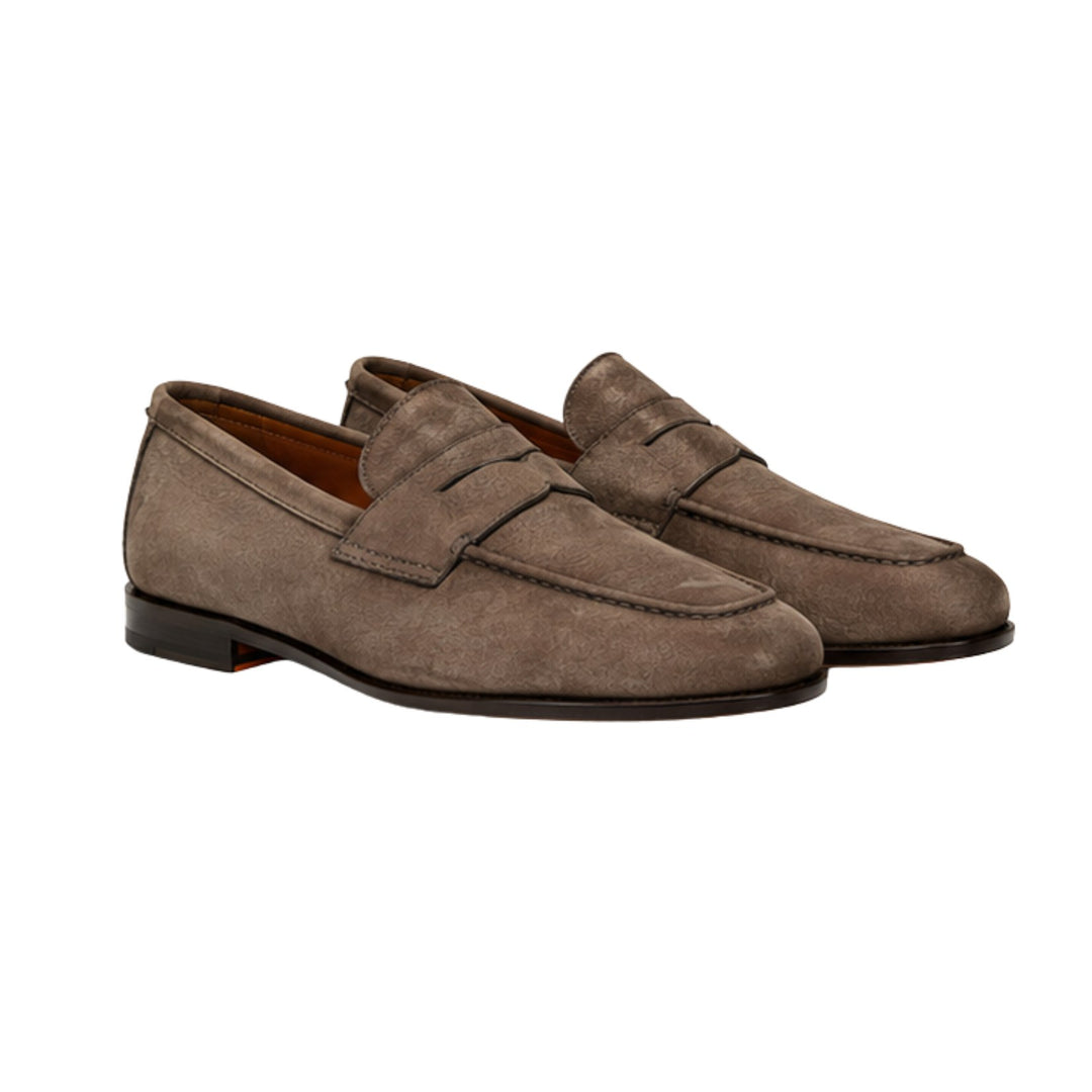 Rough Out Penny Moccasin Loafer in Brown