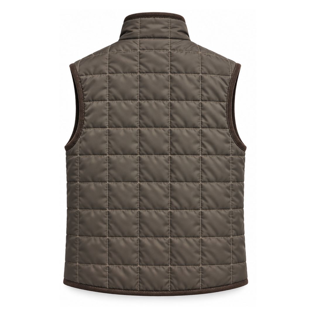 Box Quilt Vest, Espresso