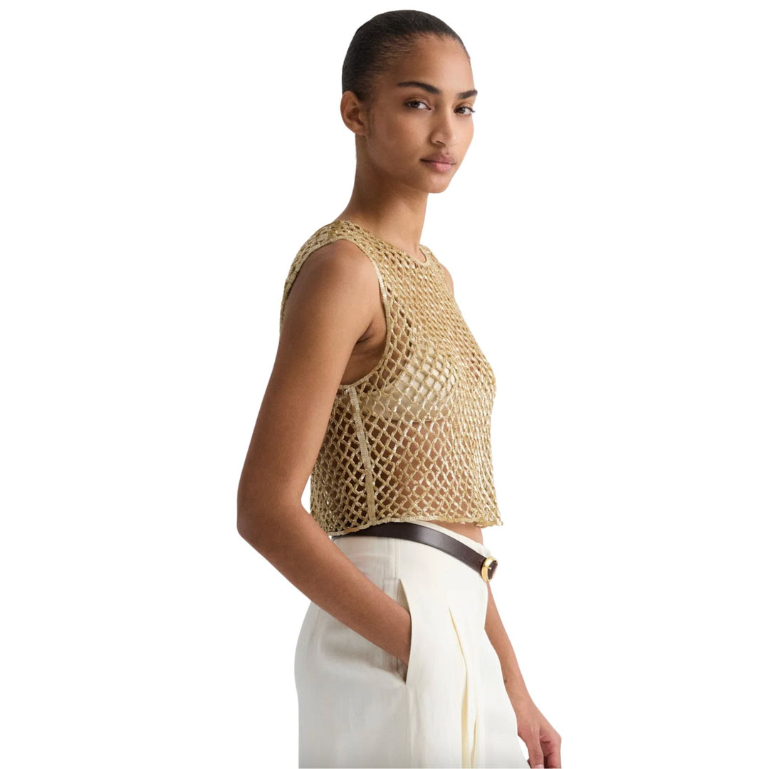 Sequined Muscle Tee - Olive Grey