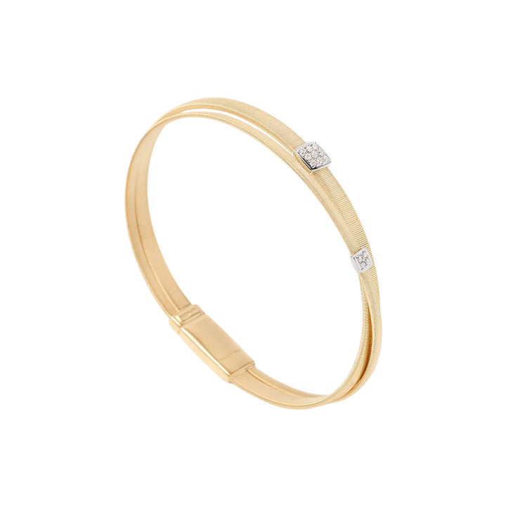 Masai Two Strand Coil Bracelet with Diamonds 18K YG