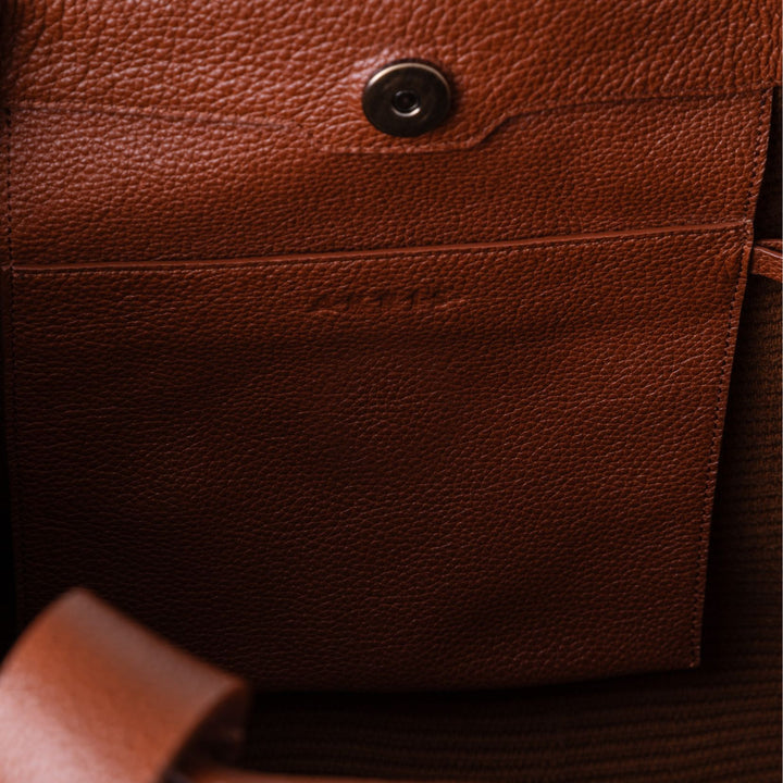 Akris Alex Medium Tote in Camel and Caramel