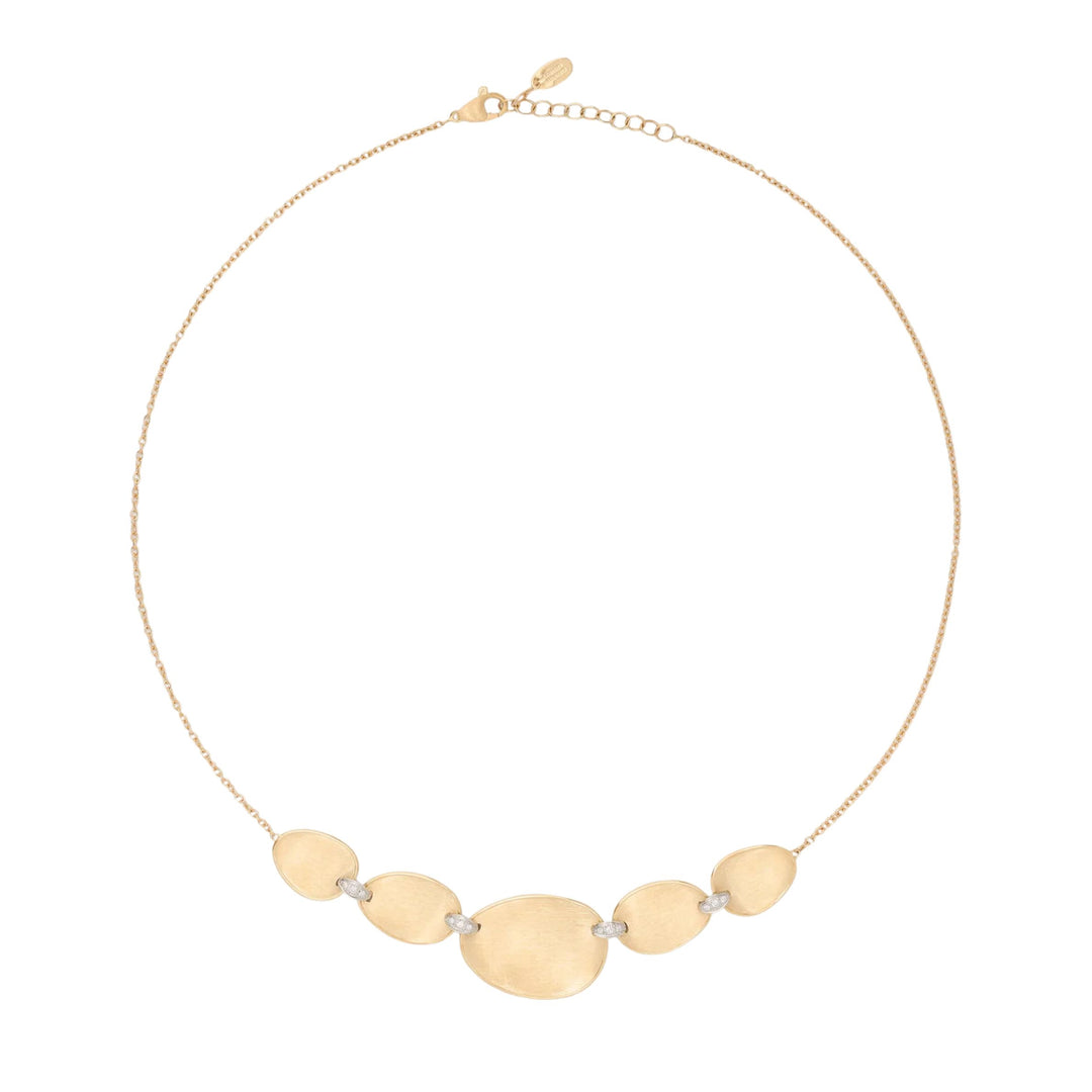 Lunaria Gold Petal Halfsie Necklace with Diamonds 18K YG