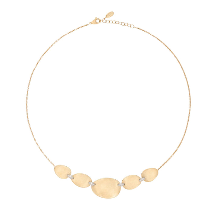 Lunaria Gold Petal Halfsie Necklace with Diamonds 18K YG