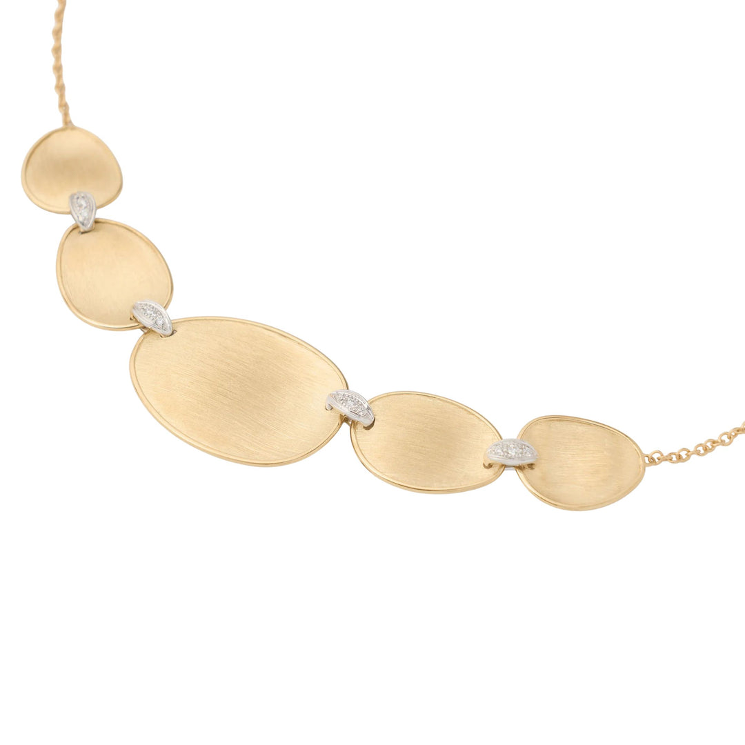 Lunaria Gold Petal Halfsie Necklace with Diamonds 18K YG