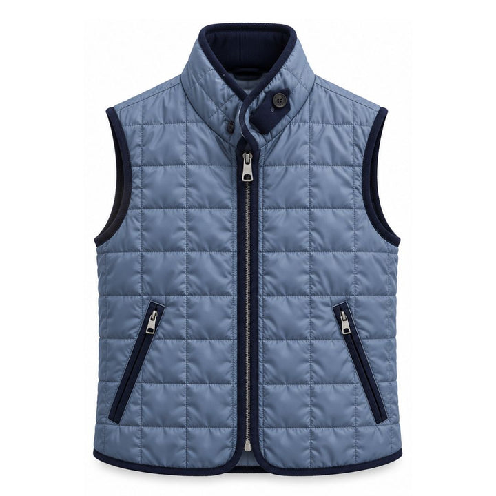 Box Quilt Vest, Sky