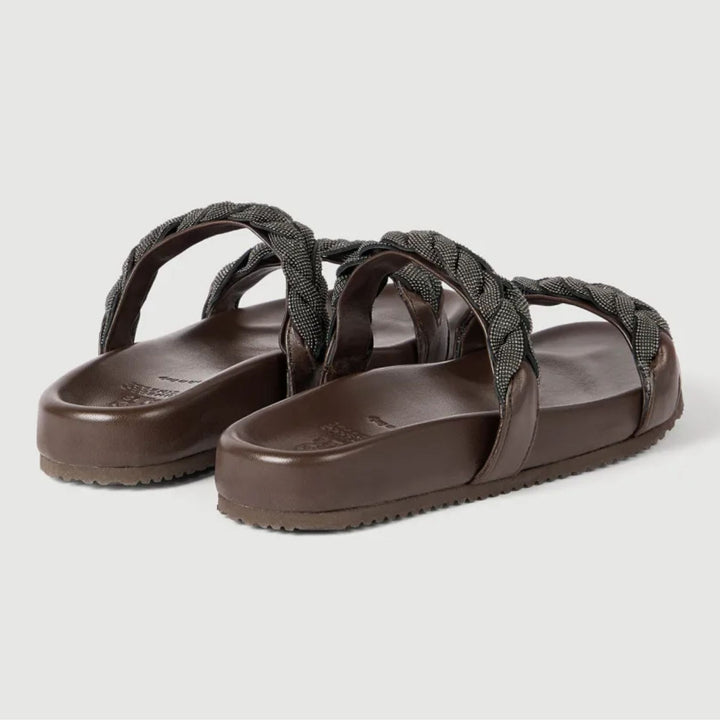 Braided Monili Leather Sandals